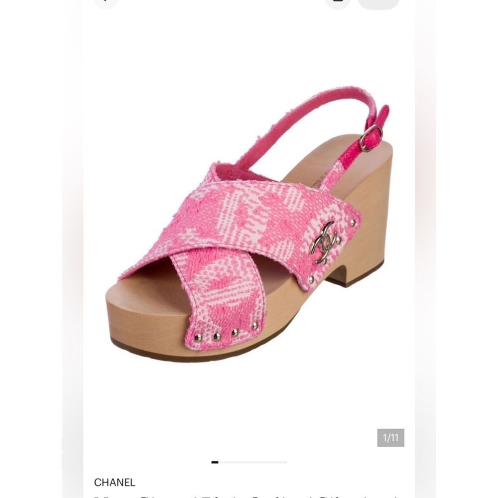 New Chanel Pink Quilted Slingback Clogs US 9/ EU 39